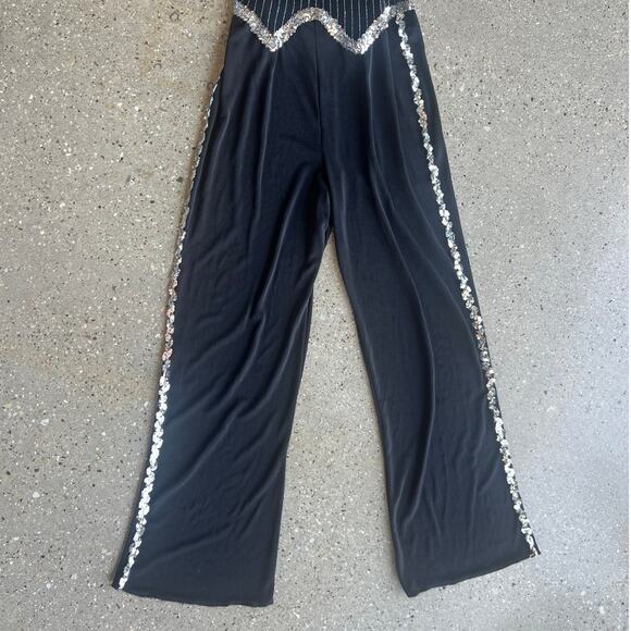 70s/80s Retro Tuxedo Sequin Jumpsuit - Picture 4 of 8